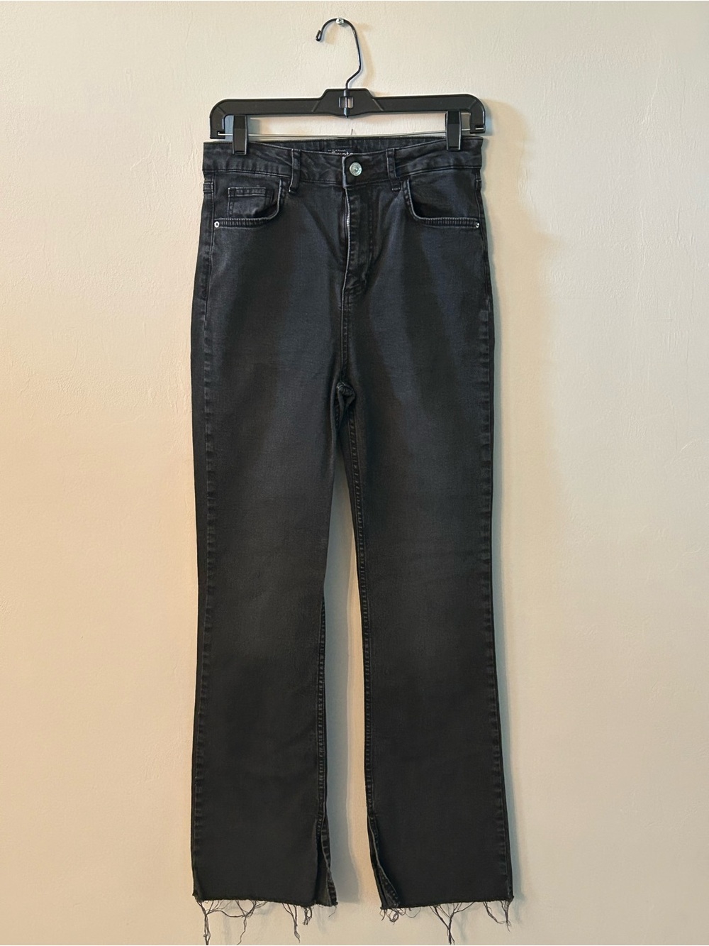 DeFacto Washed Black Denim Raw Hem Y2K Streetwear Retro Grunge 90’s Urban Edgy 8